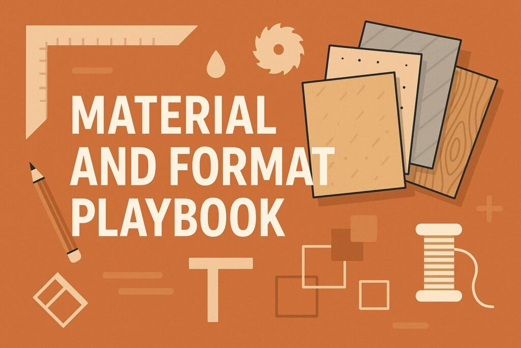 Material and Format Playbook: What to Buy (and When)
