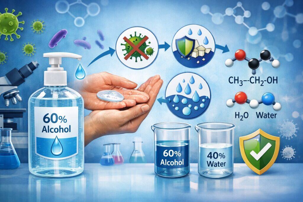 How Alcohol-Based Hand Sanitizer Works (And What “60% Alcohol” Really Means)