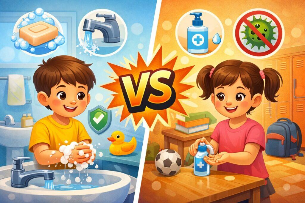 Soap and Water vs. Hand Sanitizer for Kids: What Works Best and When