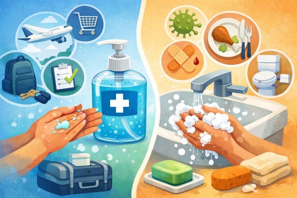 When Personal Hand Sanitizer Works Best (And When Soap and Water Is Better)