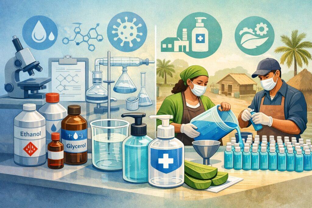 WHO-Style Formulations and Locally Produced Hand Sanitizer