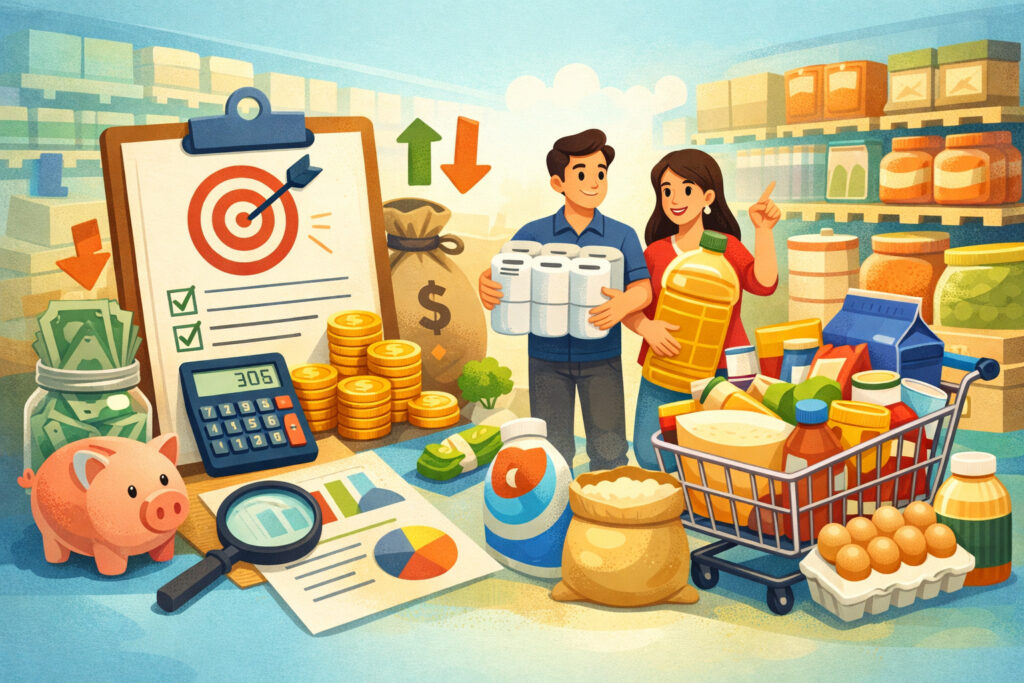 Define your bulk-buying goal and set a realistic budget